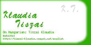 klaudia tiszai business card